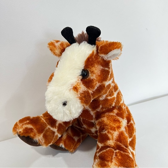 Aurora Giraffe Full Body Seating Position Brown Cream Size 14" Soft - Picture 3 of 8